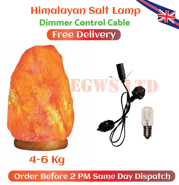 Himalayan Salt Lamp Crystal Pink Rock Natural Healing 100% GENUINE 4-6KG