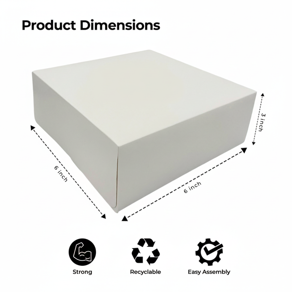 White Folding Cake Boxes | 6